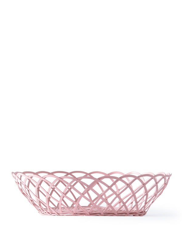 Large Lace Bakkie Basket, pink