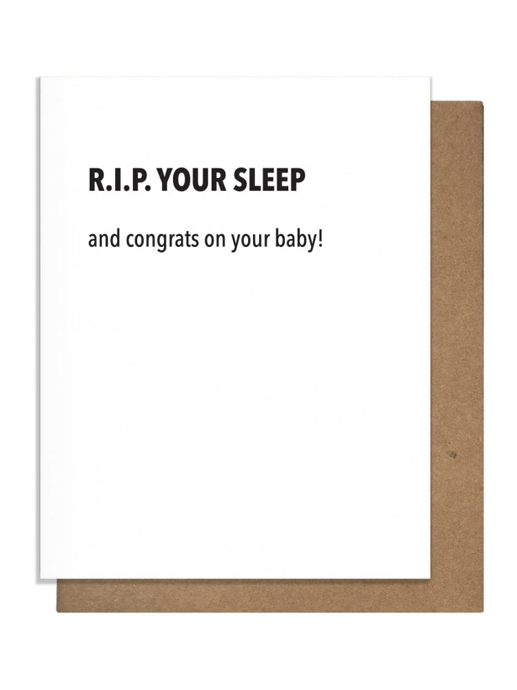 RIP Sleep New Baby Card