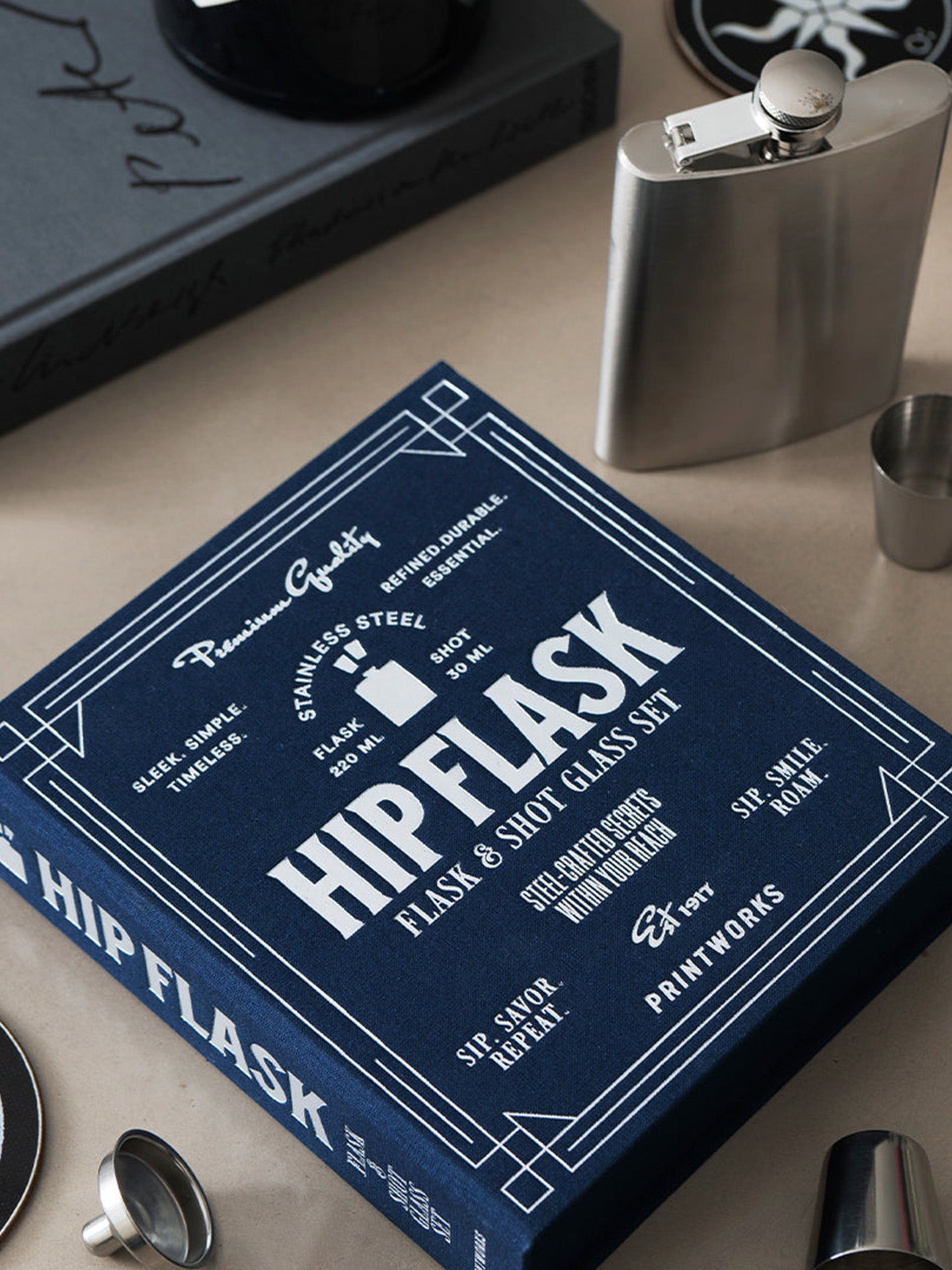 Hip flask, dark blue