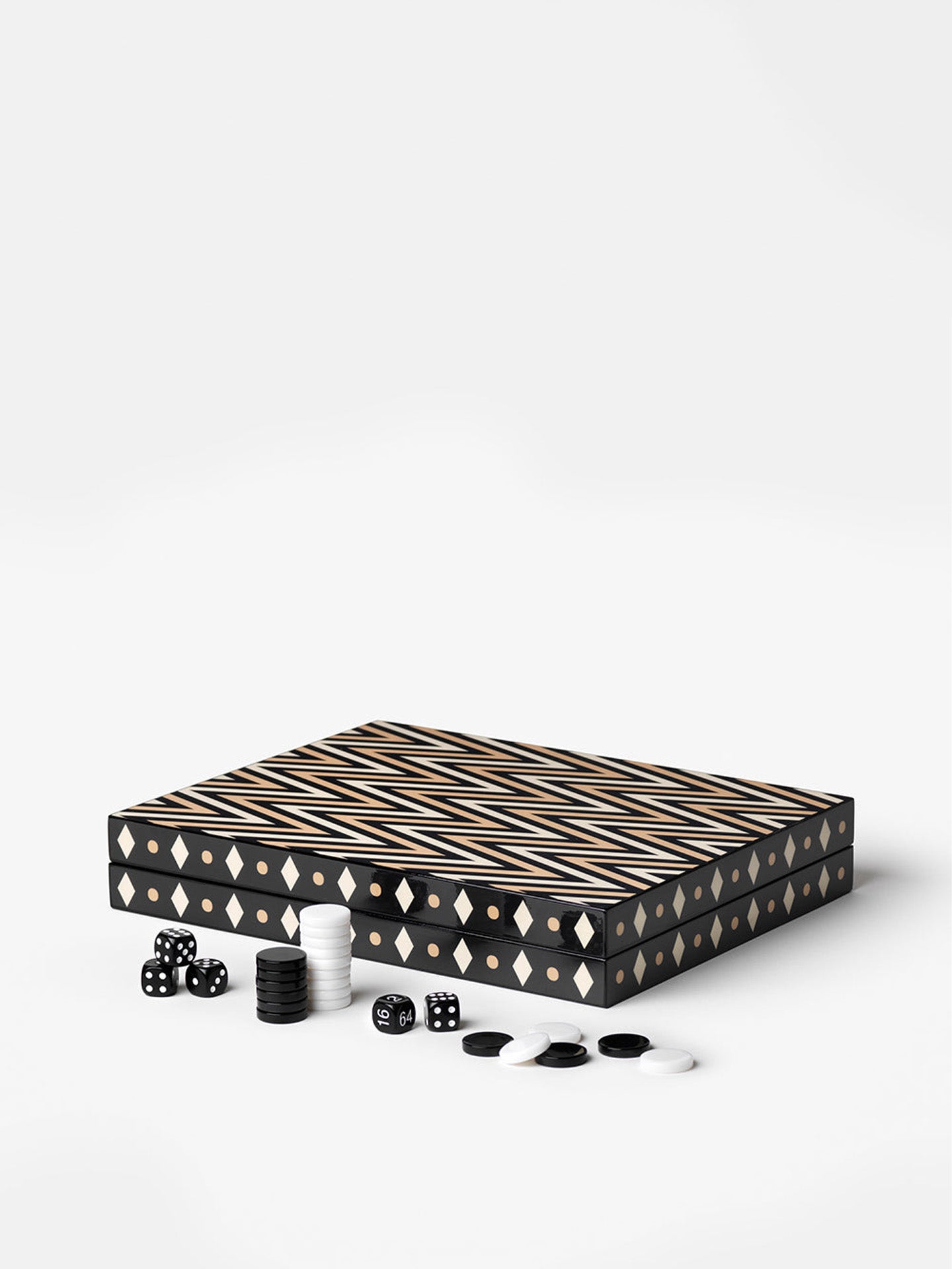 Lacquered backgammon, black