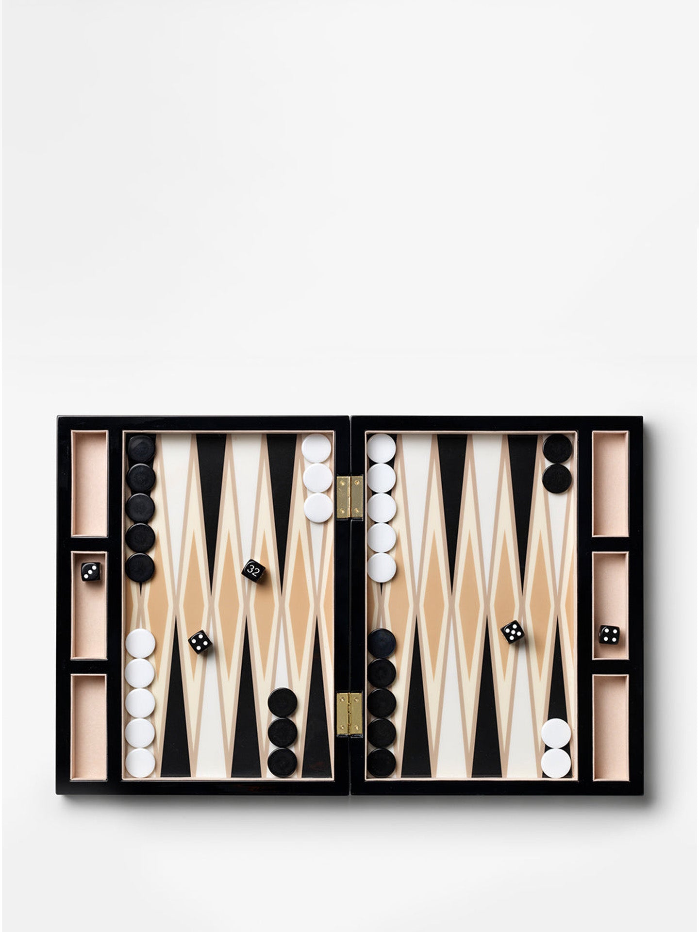 Lacquered backgammon, black