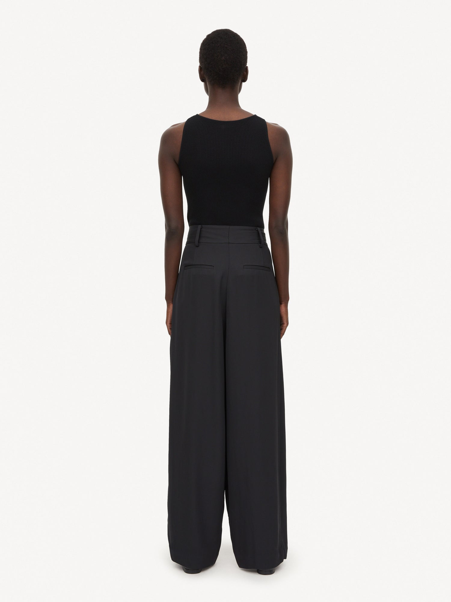 PISCALI mid-waist trousers, black