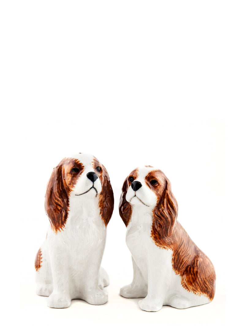 Cavalier King Charles Spaniel Salt and Pepper shaker set, brown