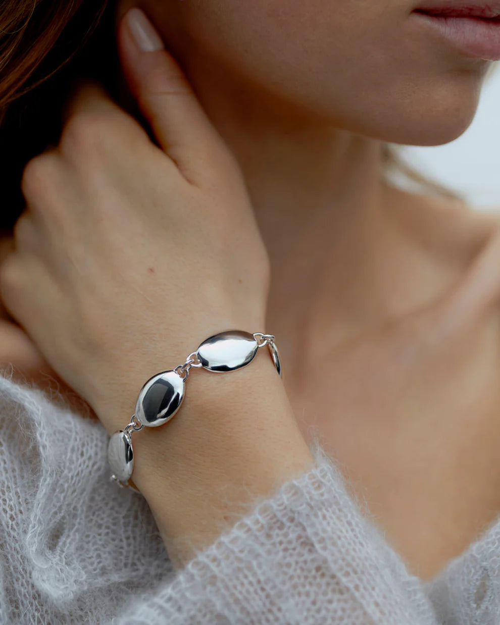 Dualism Oval bracelet, 925 sterling silver