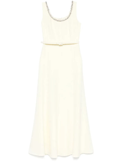 Embellished Heavy Cady Maxi Dress, light yellow