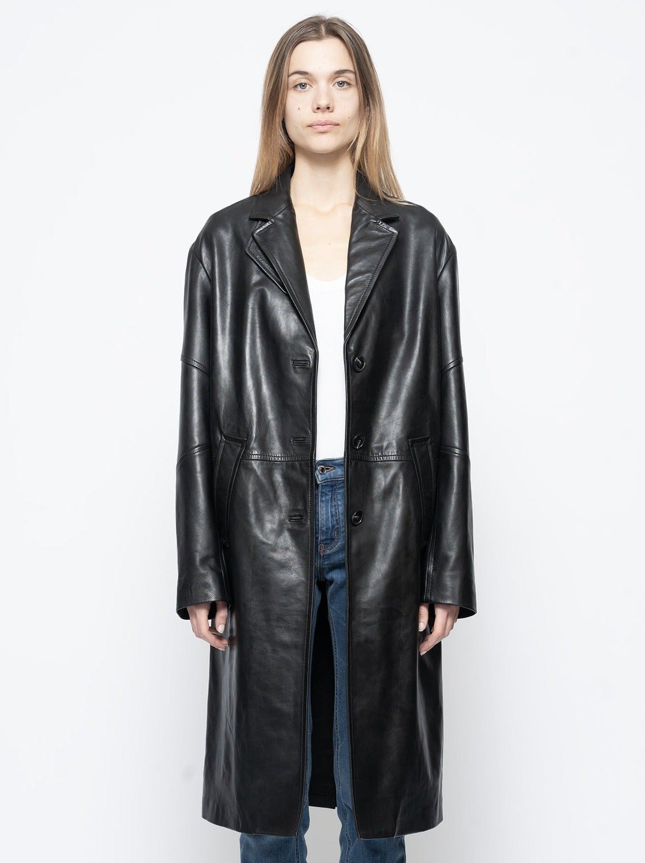 ZADIG & VOLTAIRE: Macari buttoned leather coat
