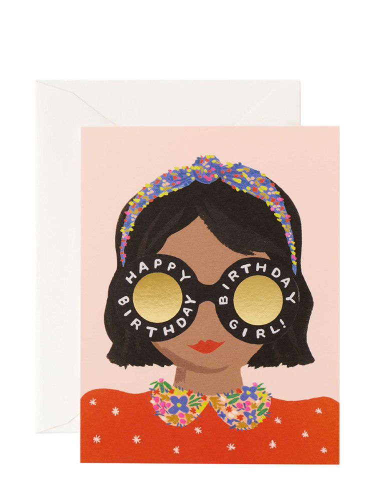 Headband Birthday Girl Card