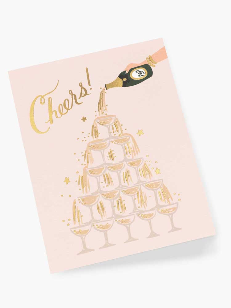 Champagne Tower Wedding Card