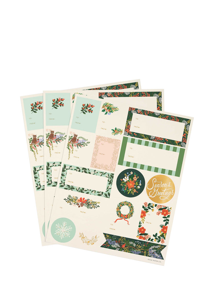Winter floral Gift stickers