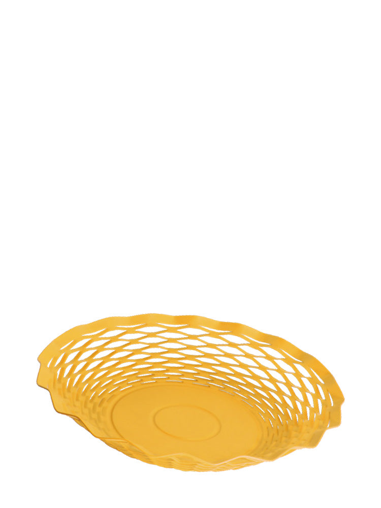 Metal bread basket, Large oval, Raincoat yellow