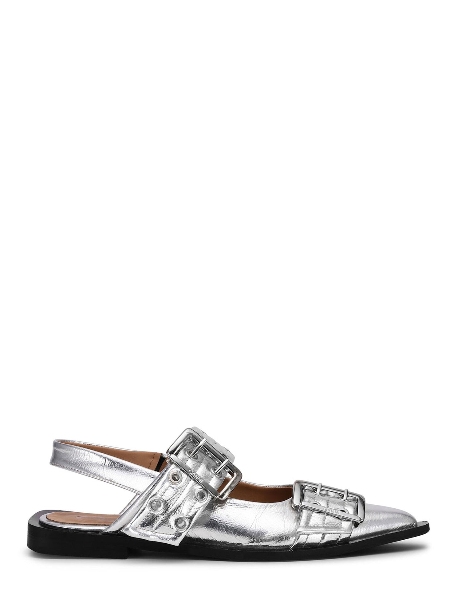 Feminine Buckle Ballerina, silver