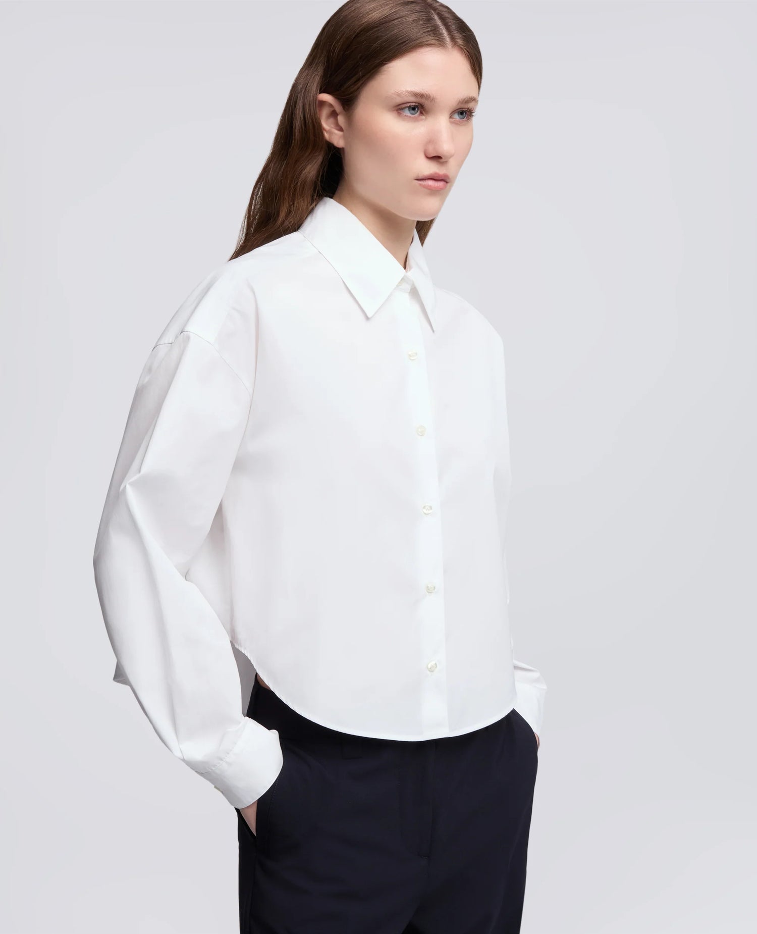 Cotton Poplin Shirt, White
