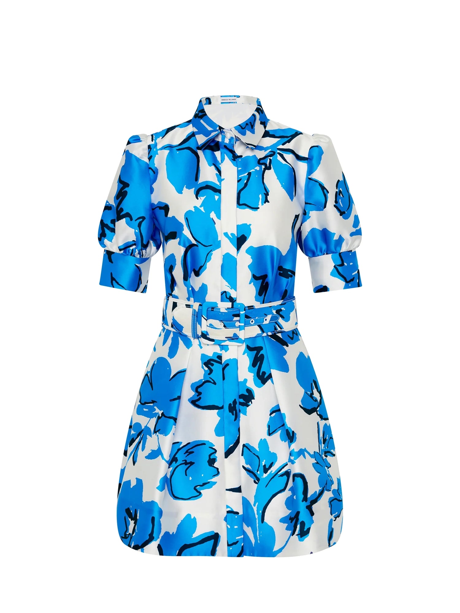 Sapphira mini dress, blue-white print
