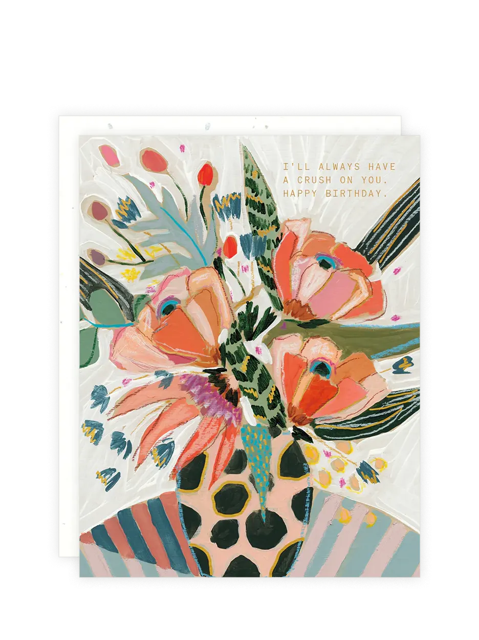Pink Polka Floral - Birthday Card