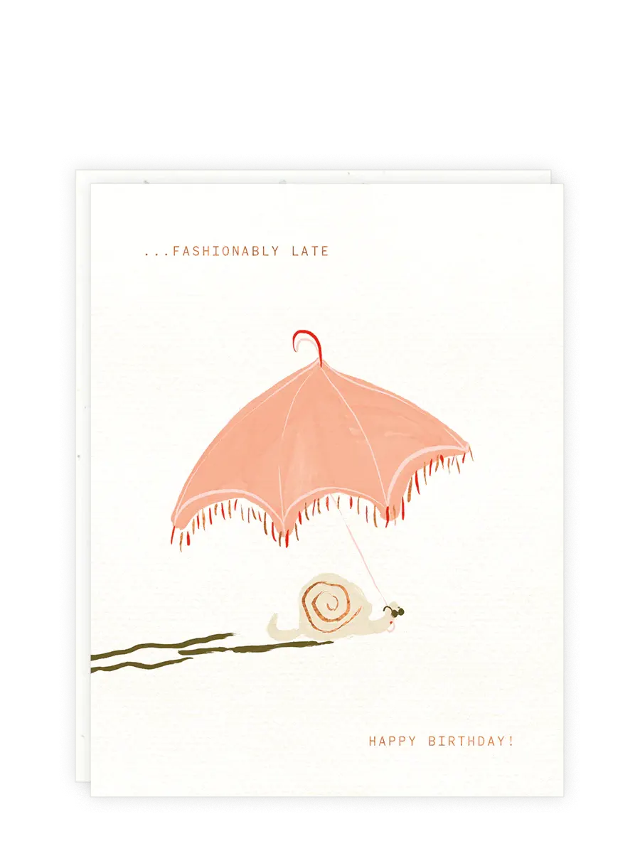 Snail Umbrella - Birthday Card