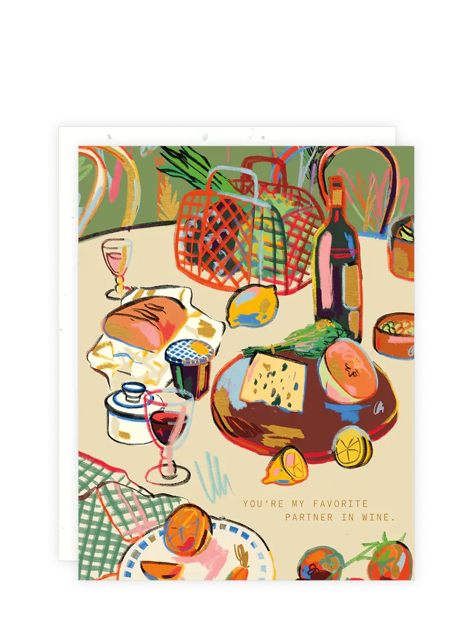 Partner in Wine - Greeting Card