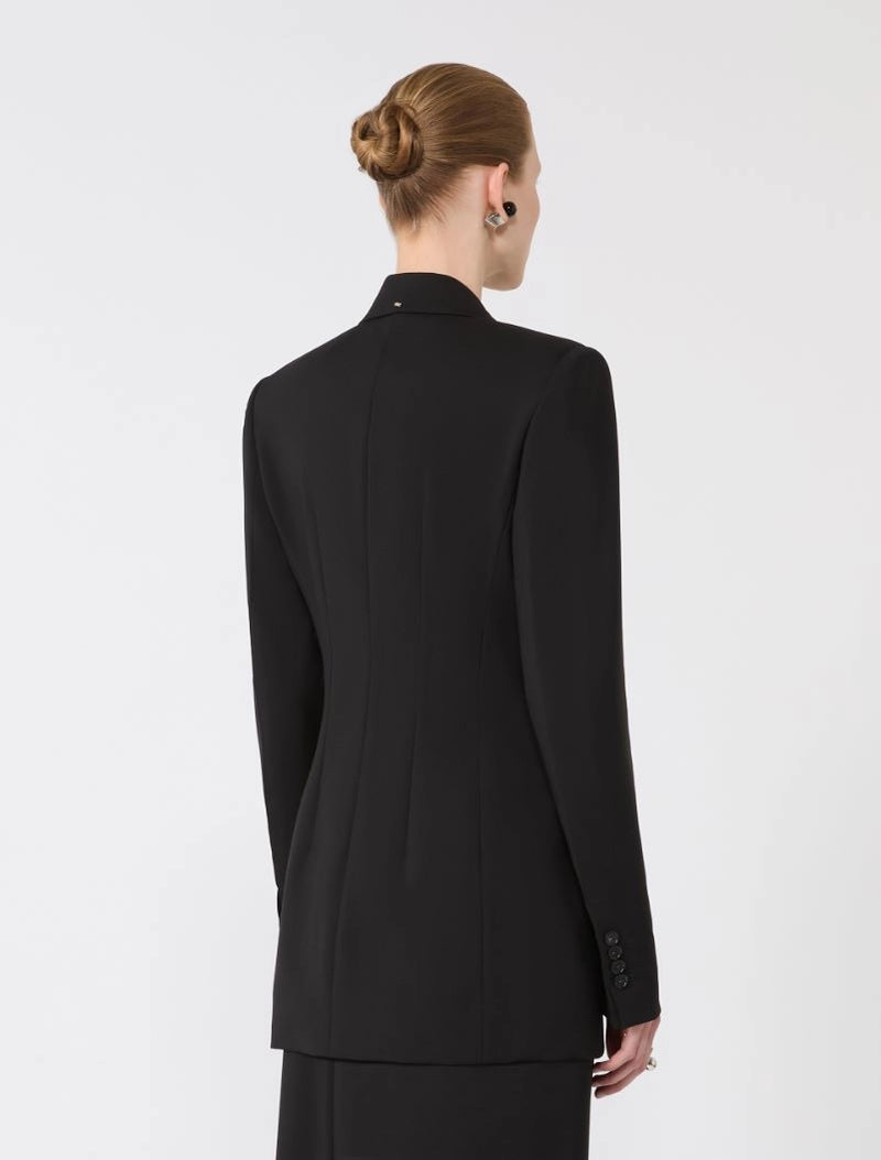 Fate tailored pure wool blazer with natural stretch, black