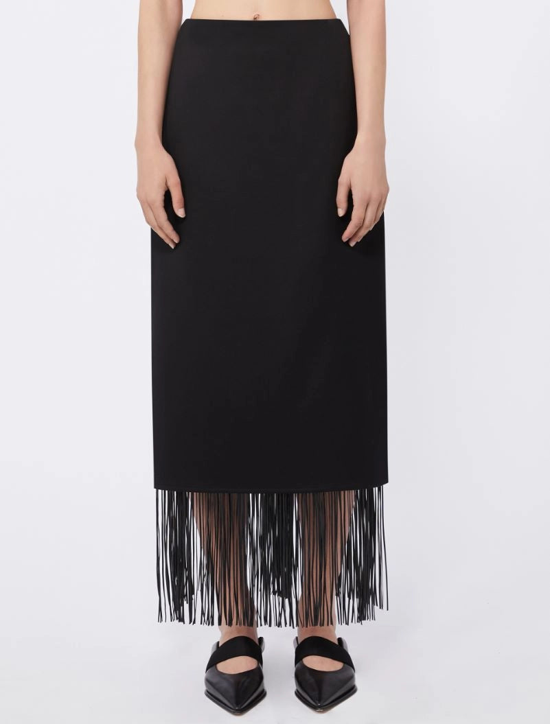 Hiberis fringed skirt, black