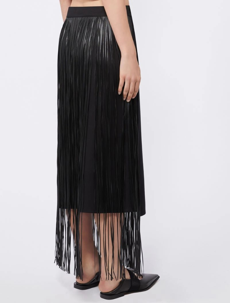 Hiberis fringed skirt, black