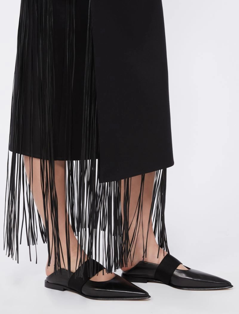 Hiberis fringed skirt, black