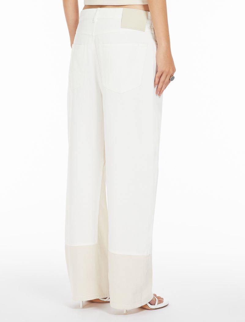 Zenica Five-pocket baggy trousers, white/beige