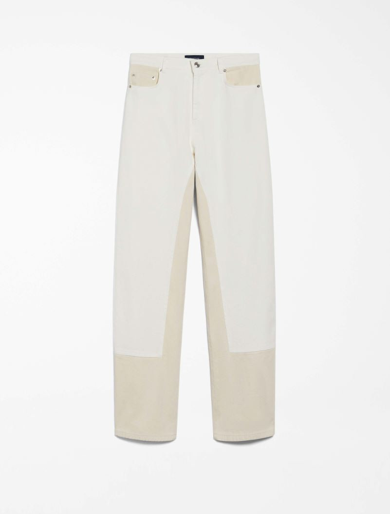 Zenica Five-pocket baggy trousers, white/beige