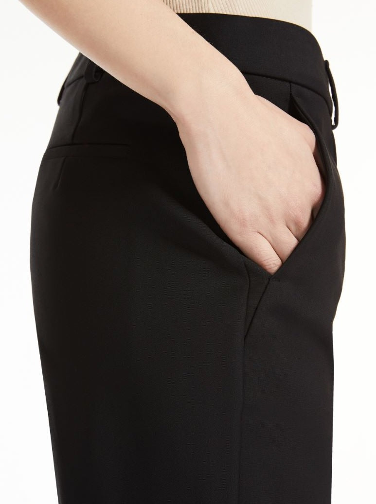 ASIAGO Stretch cotton trousers, black