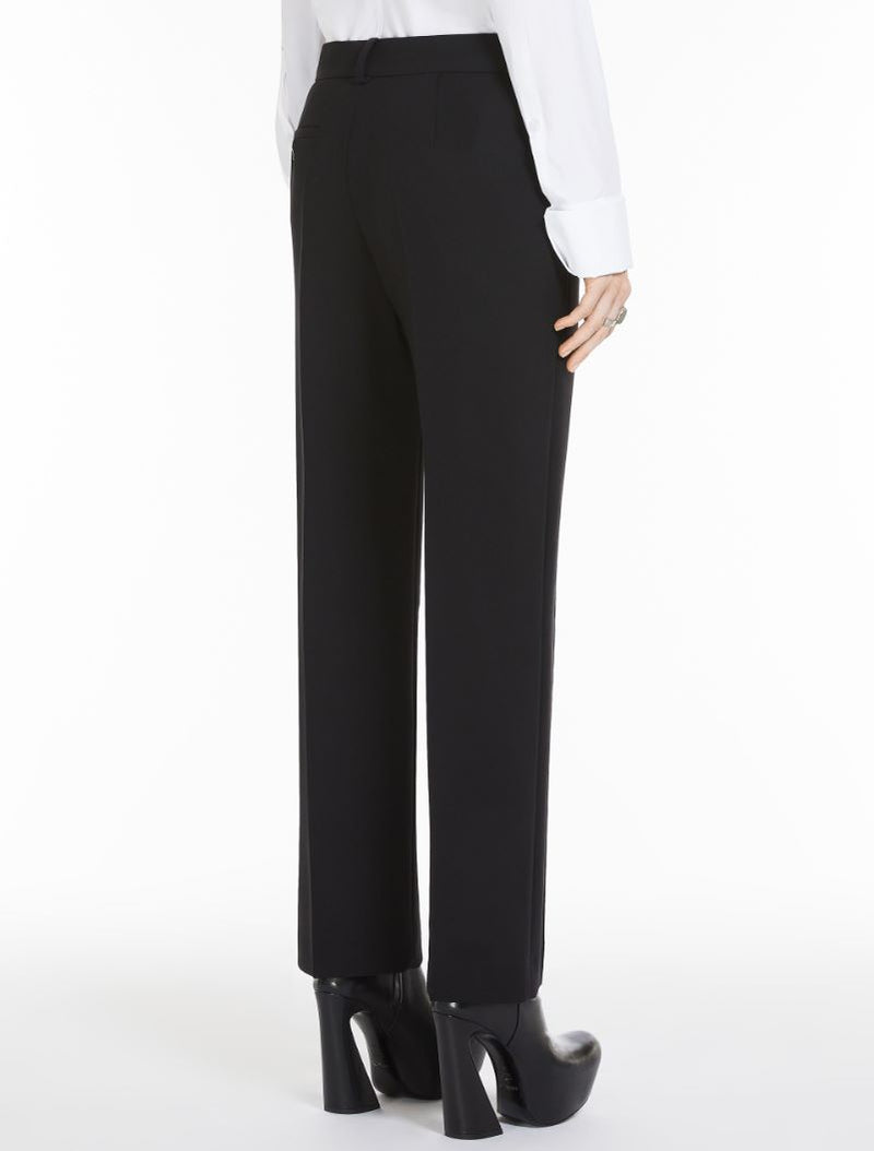 Romagna slim-fit stretch wool trousers, black