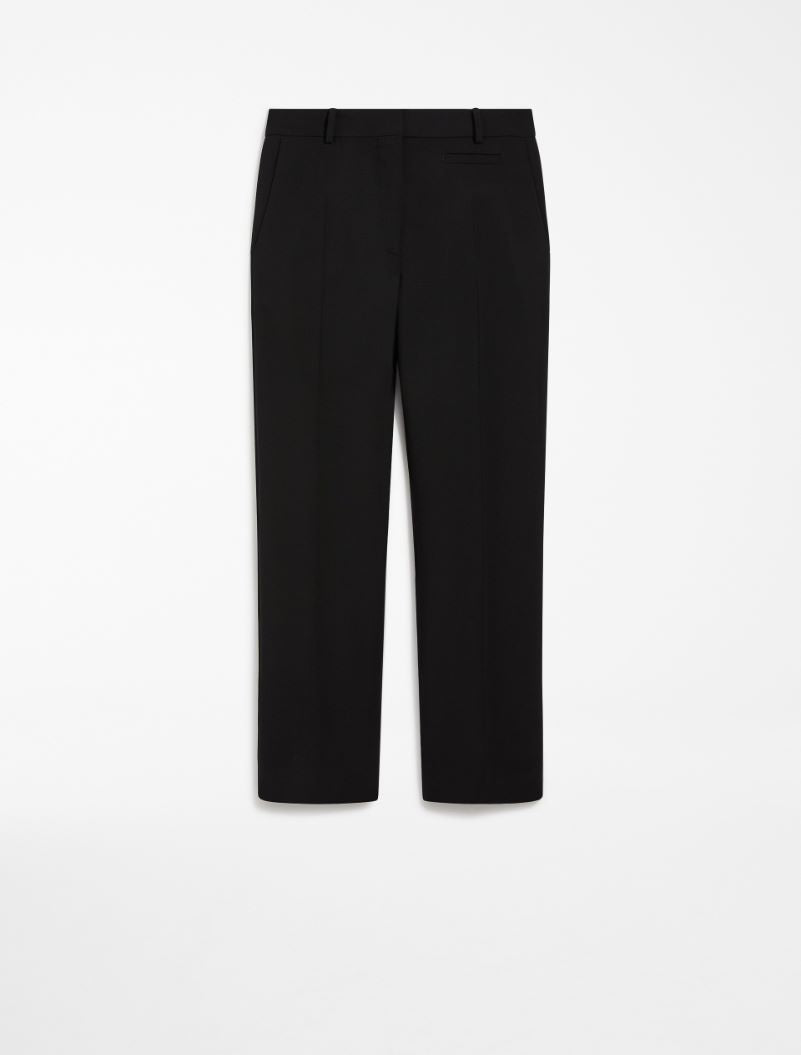 ROMAGNA Slim-fit stretch wool trousers, black