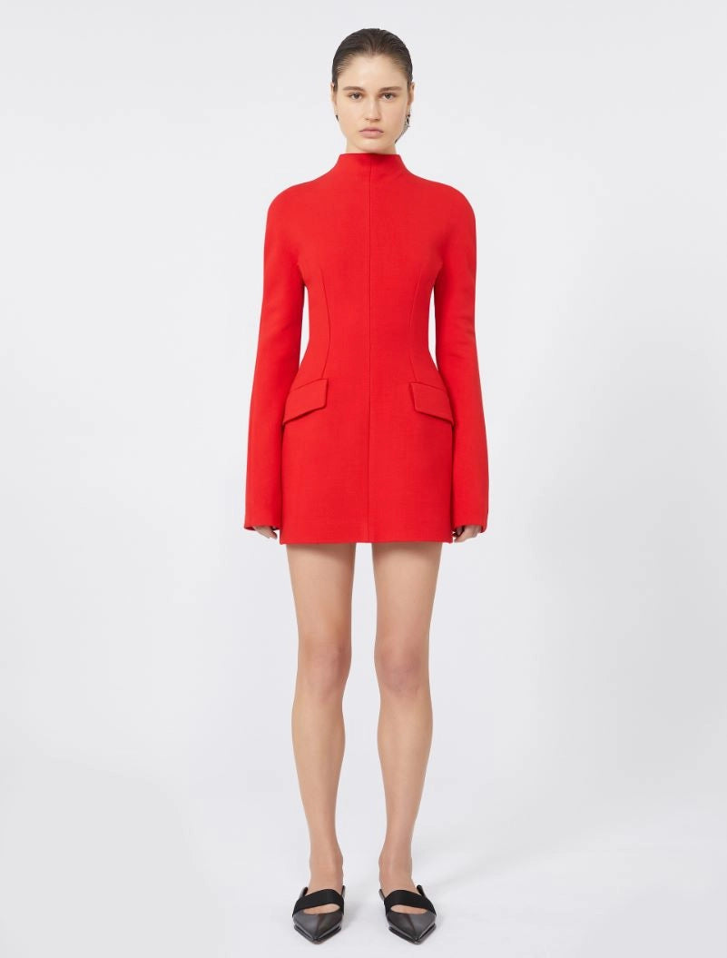 Tefrite contoured gabardine mini dress, red