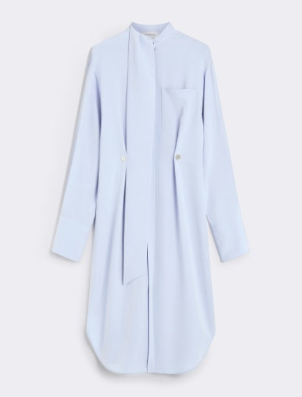 Esopo silk shirt scarf dress, light blue