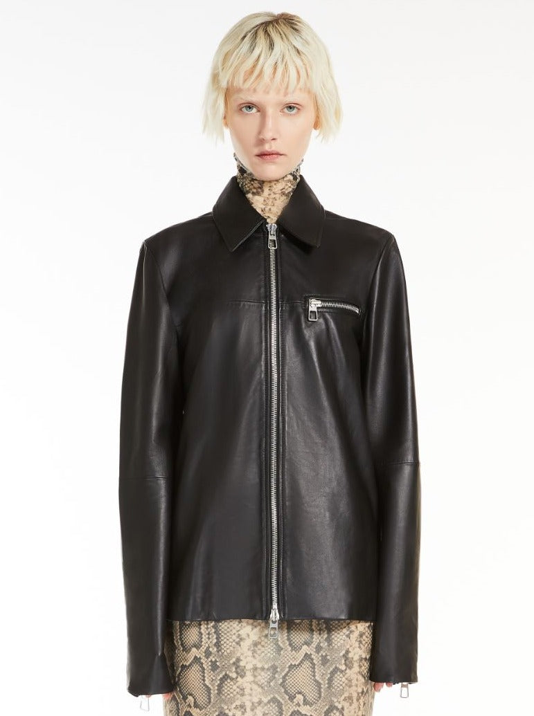 GEL leather jacket, black