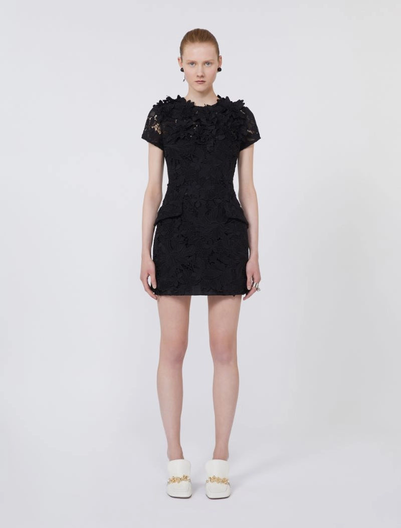 Ala macramé hourglass mini dress, black