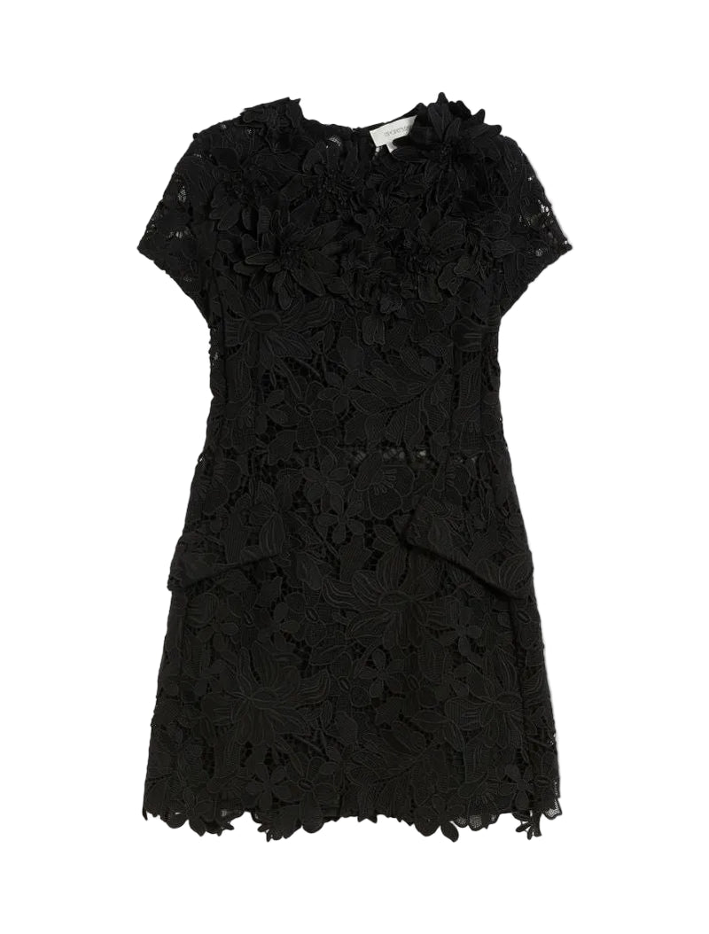 Ala macramé hourglass mini dress, black