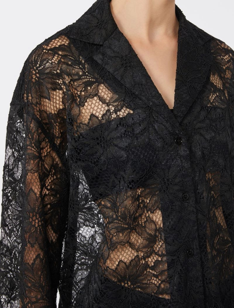 Cachi lace floral jacket, black