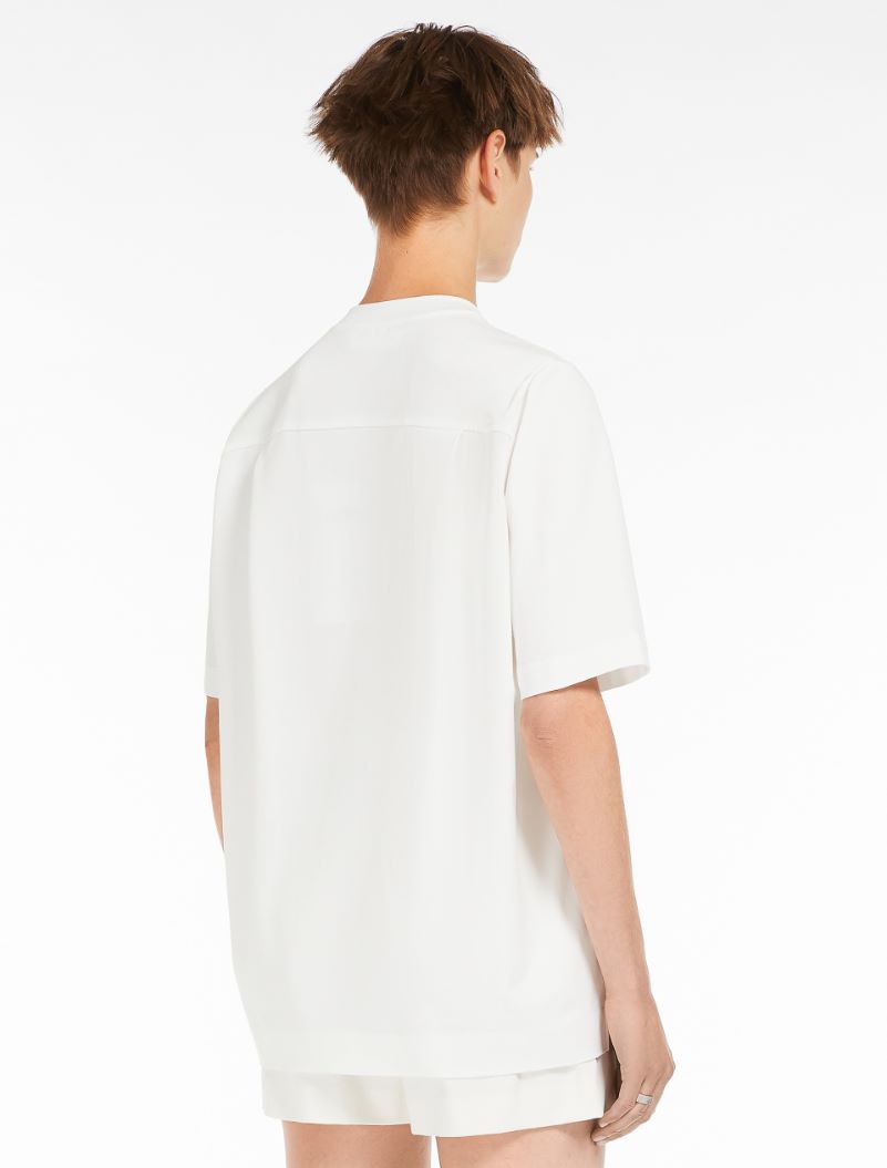 Ululo Inlay-detail T-shirt, white/beige