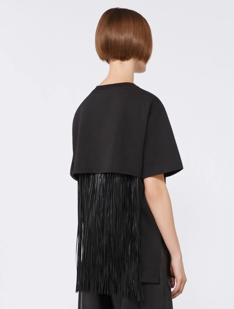 Teatino top with fringes, black