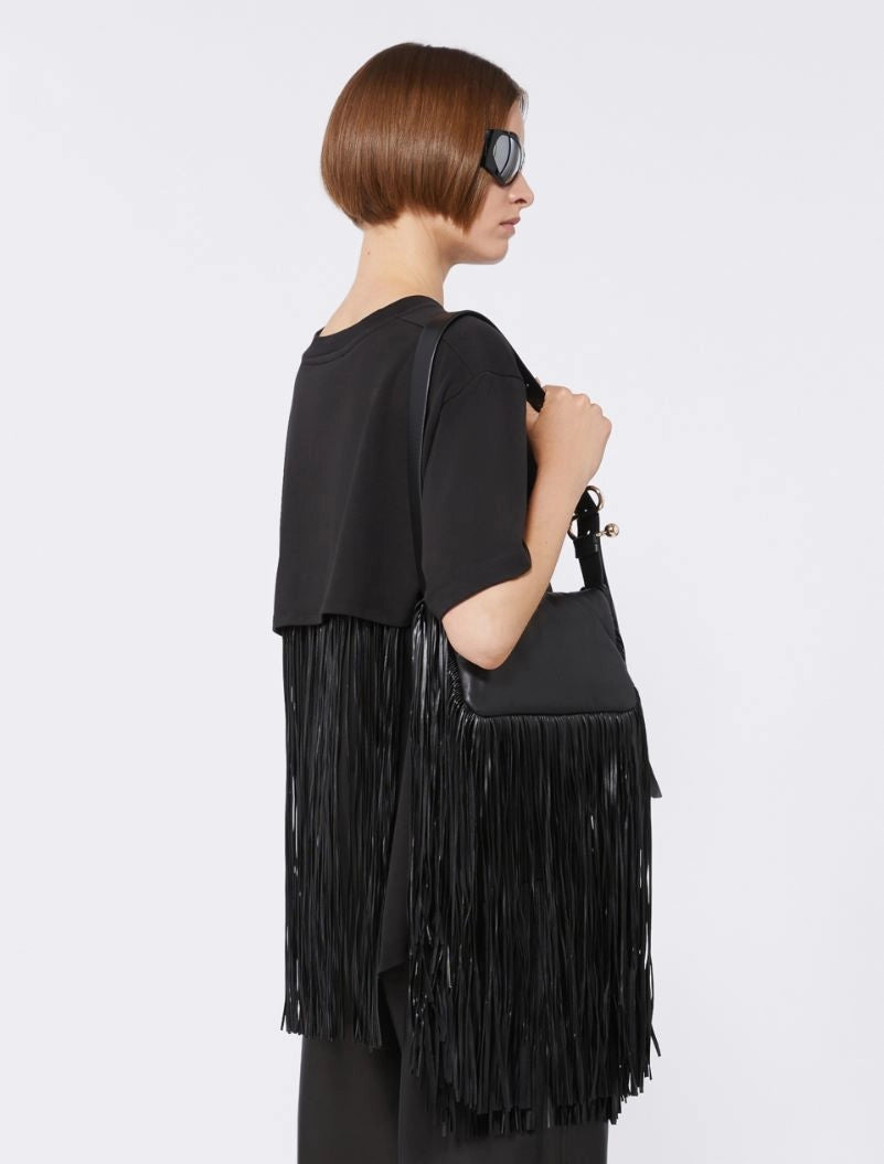 Teatino top with fringes, black