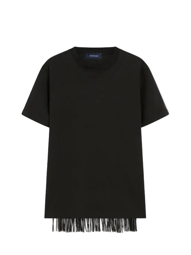 Teatino top with fringes, black