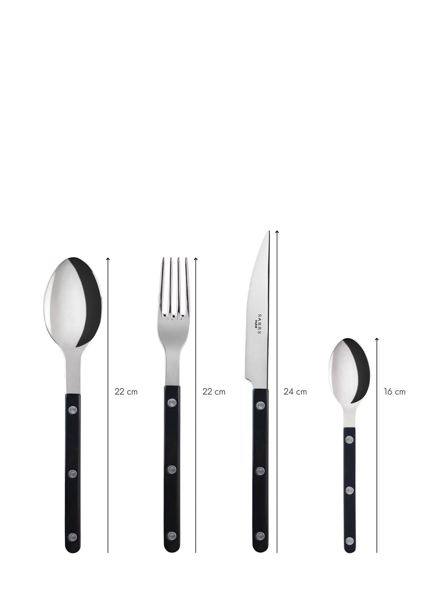 Size chart of the Bistrot cutleries