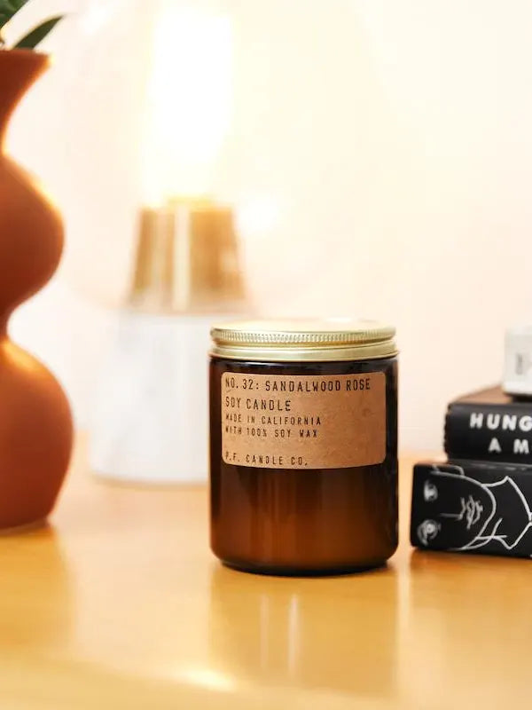 Sandalwood Rose - scented soy candle, standard size