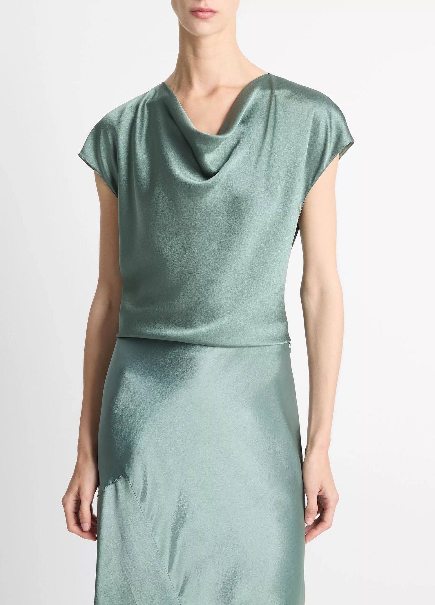 Cowl Neck Blouse, Green