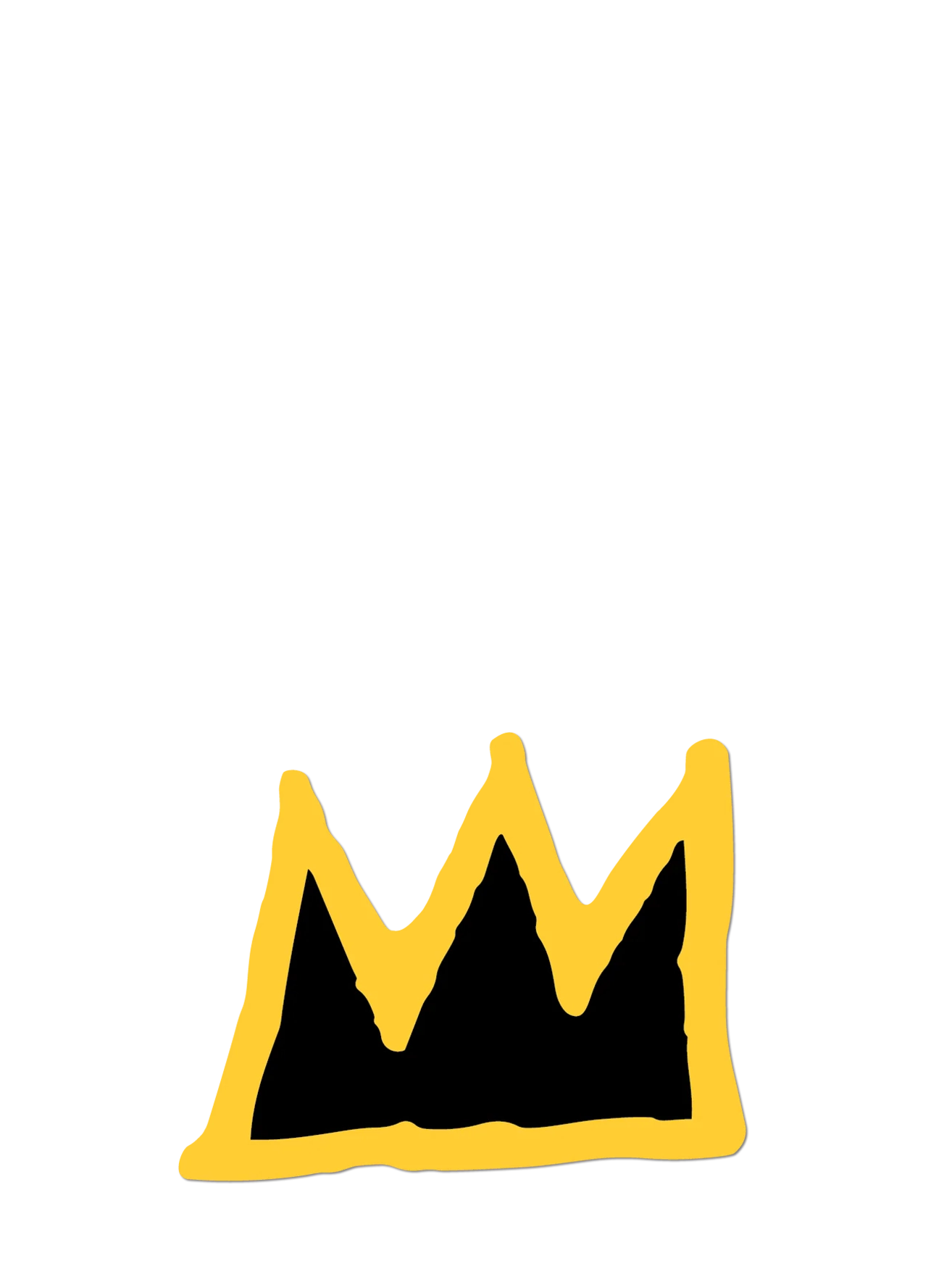 Crown by Basquiat die cut sticker