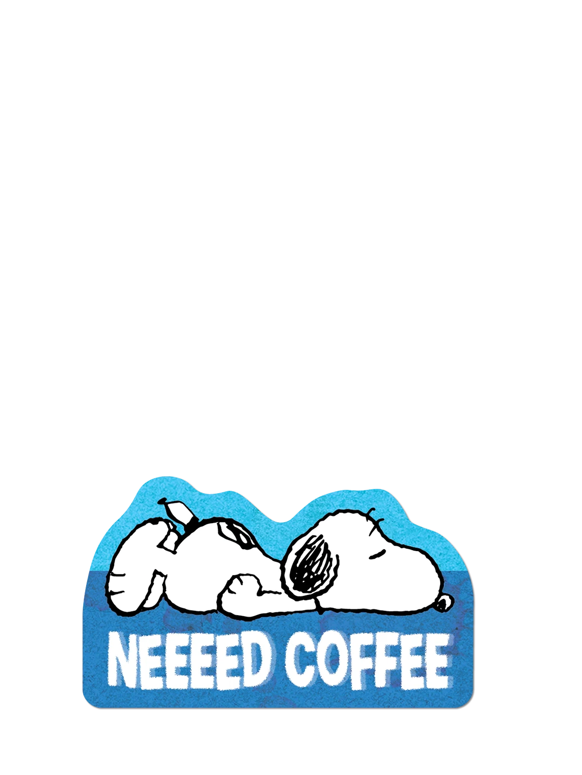 Need Coffee by Peanuts (Summer) die cut sticker