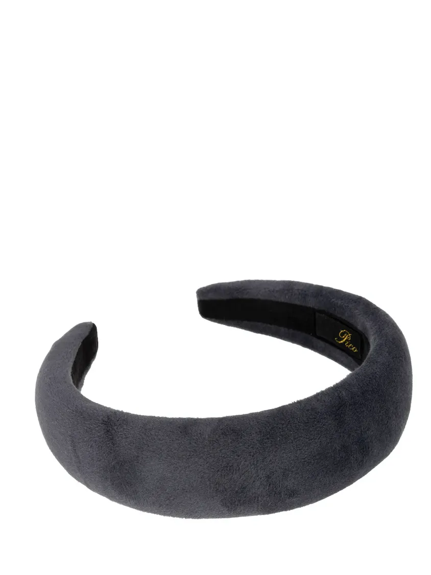 Emma Plain Velvet Headband, stone