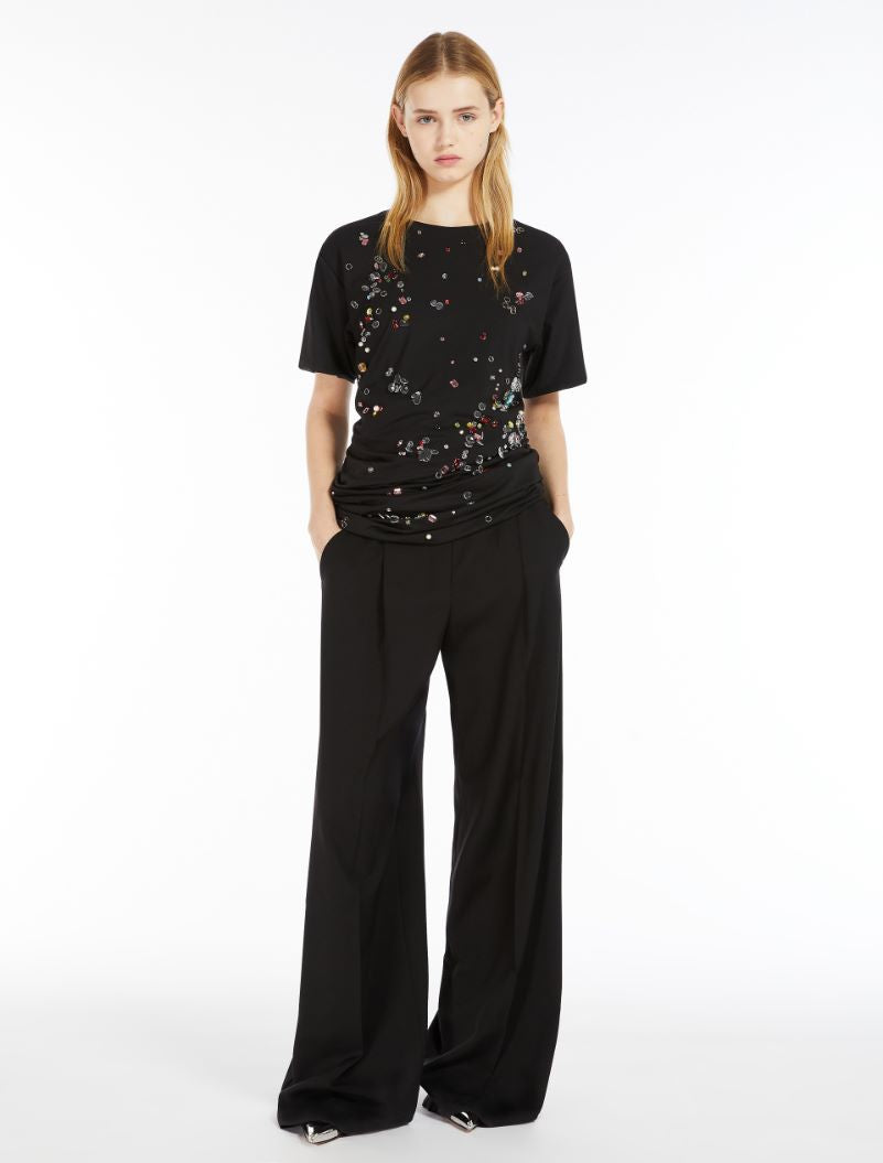 Vela wool trousers, black