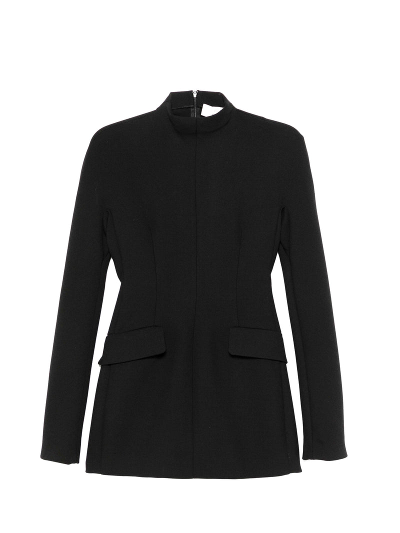 Tefrite contoured gabardine mini dress, black