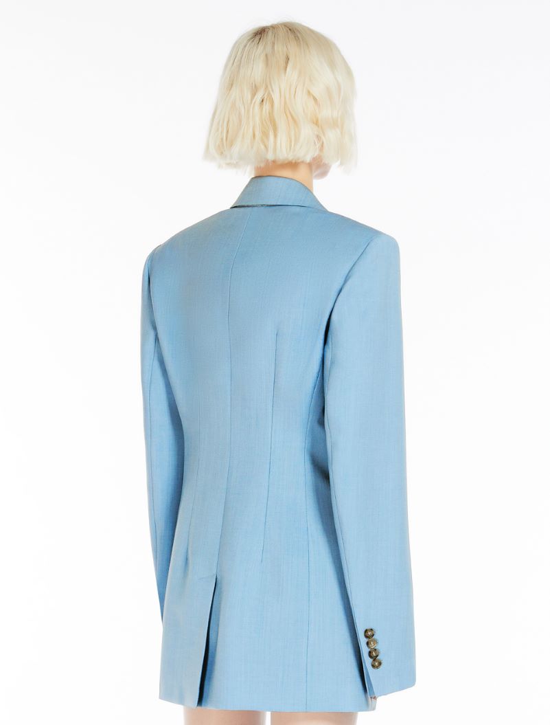 Benares wool blazer, sky blue