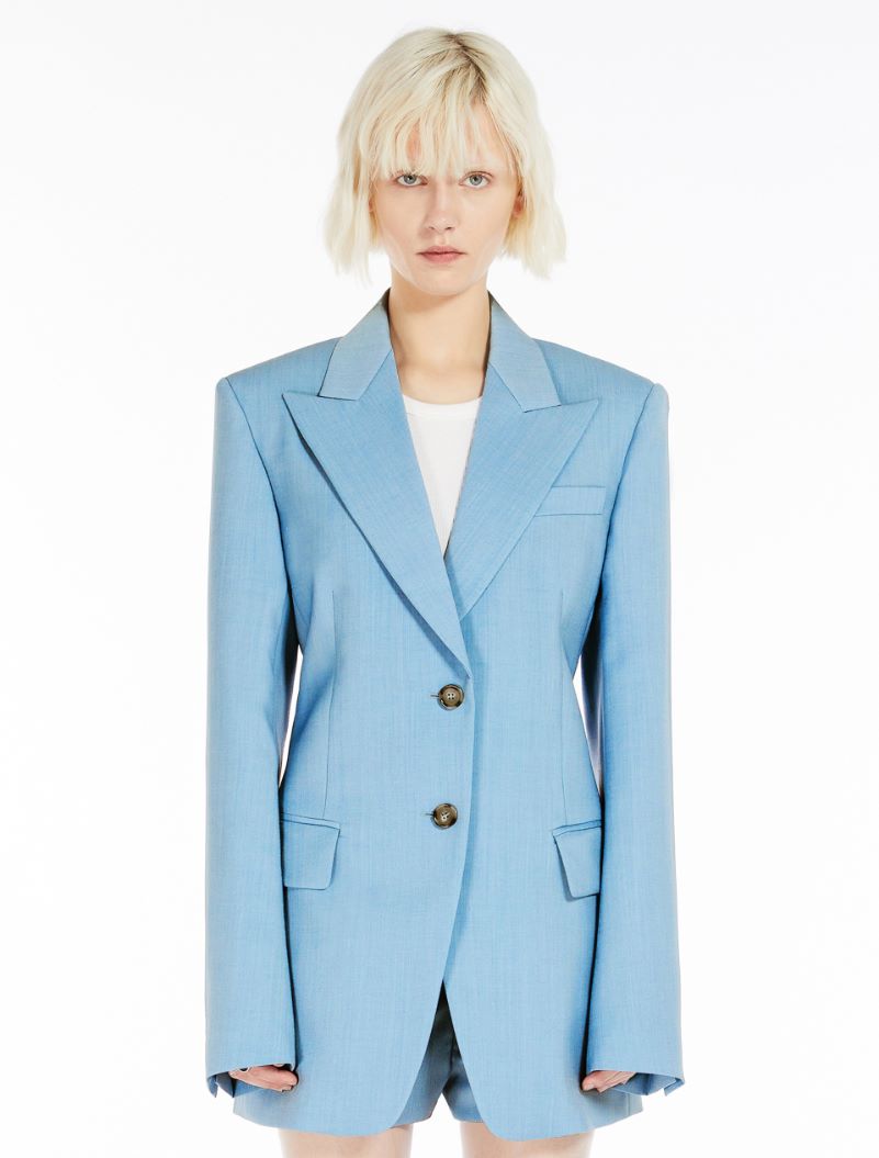 Benares wool blazer, sky blue