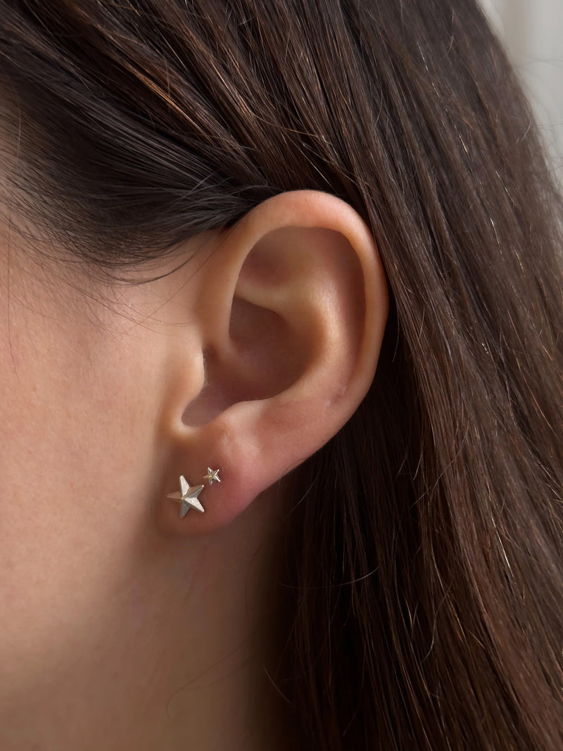 Star Studs, silver or gold